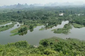 Huixian Mudong Maojia Village Wetland Ancient Willow Canal Dragon Head Mountain