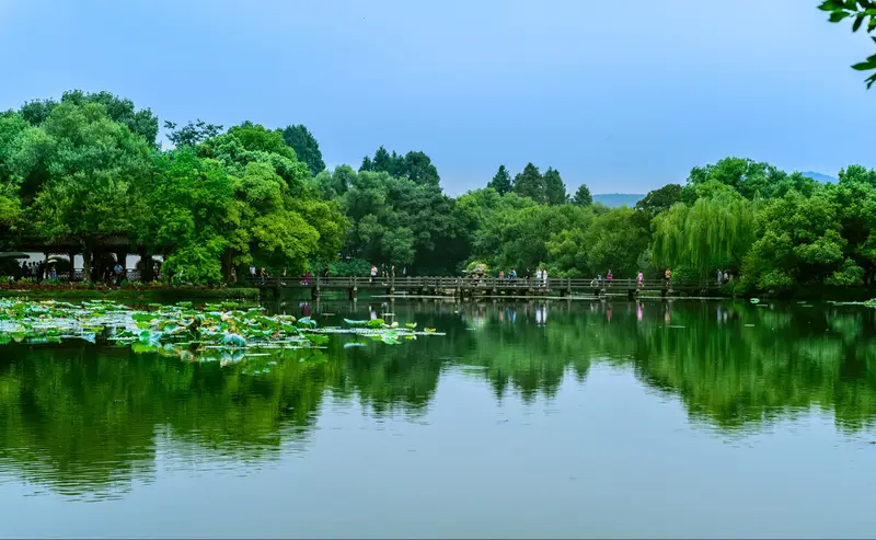 Three Pools Mirroring The Moon